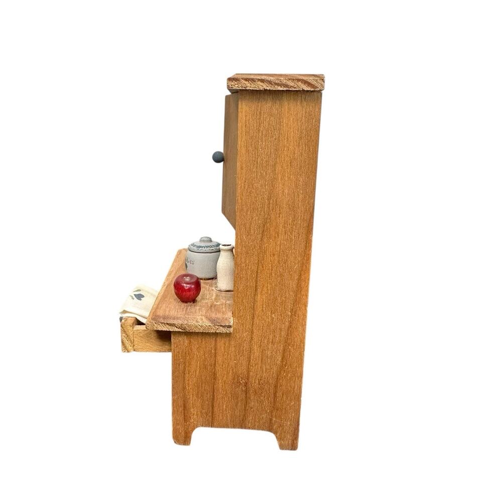 Vintage Dollhouse Miniature Furniture Lot Kitchen Hutch And Baby Changing Table - Picture 8 of 15